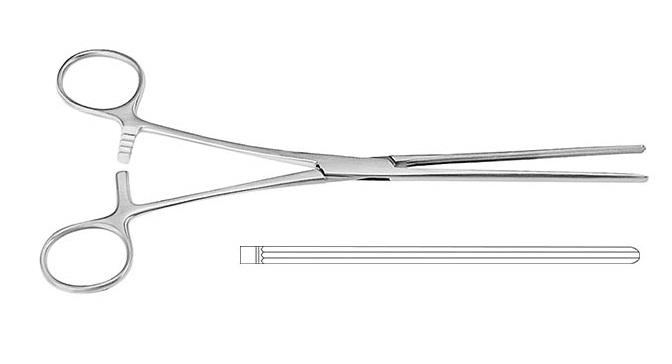 KOCHER Затискач кишковий; прямий; повздовжня насічка; еластичний; 25,0см. Tontarra Medizintechnik GmbH